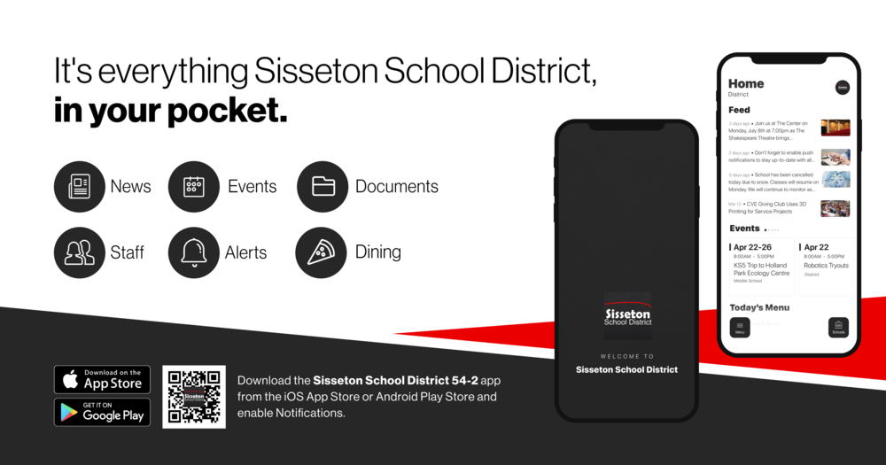 It's everything Sisseton School District in your pocket. Image of open app. 