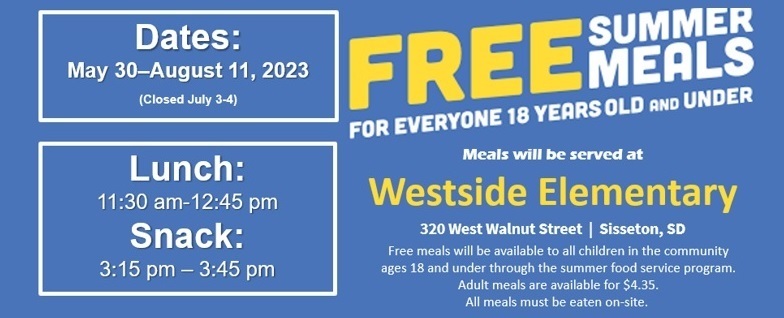 ​Free Summer Meals will be available 